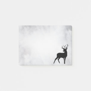 Post-it® Cerf avec bois silhouette noire