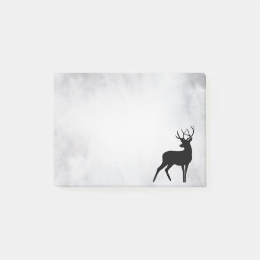 Post-it® Cerf avec bois silhouette noire (Devant)