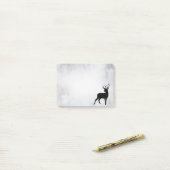 Post-it® Cerf avec bois silhouette noire (Sur un bureau)