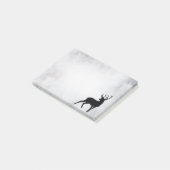 Post-it® Cerf avec bois silhouette noire (Incliné)