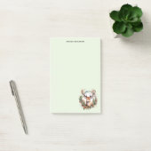 Post-it® Cerf brun avec bois Noël rustique (Bureau)
