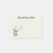 Post-it® Cerf Buck Head avec Antlers Black and White Art (Devant)