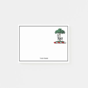 Post-it® Cerf Daim devant un Arbre Blason Emblématique