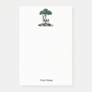 Post-it® Cerf Daim par Arbre Emblème de Crête Héraldique