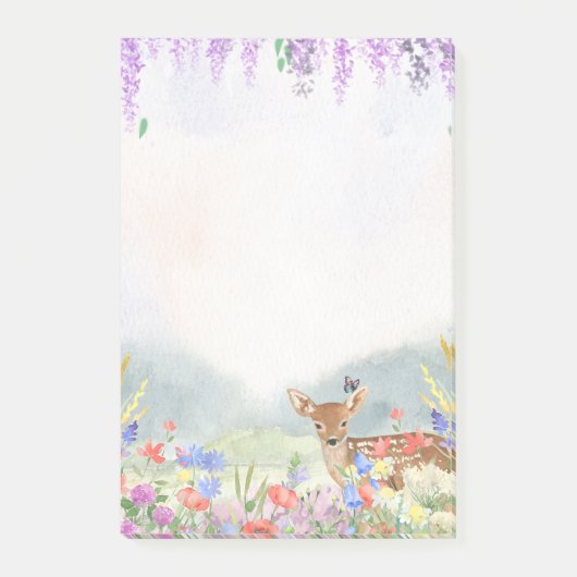 Post-it® Cerfs, Papillons, Lilacs et fleurs de printemps (Devant)
