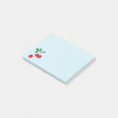Post-it® Cerise Retro Art Cerises Graphisme Style Bleu (Incliné)