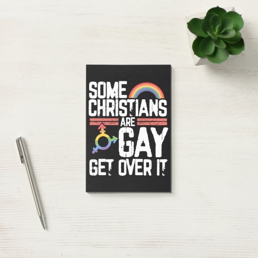 Post-it® Certains chrétiens sont gays, passez à autre chos (Bureau)