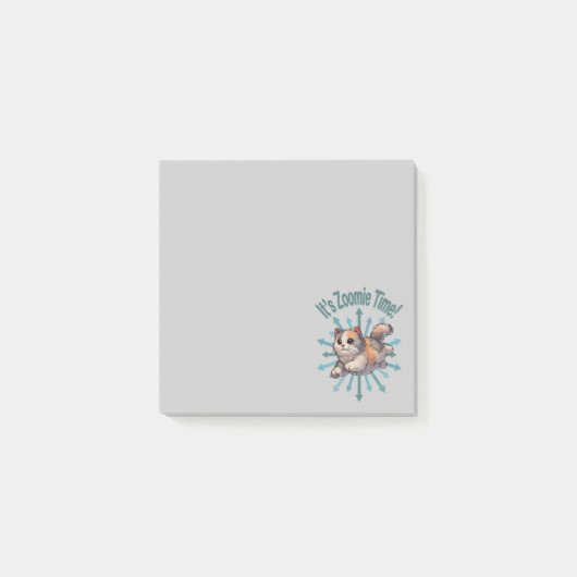 Post-it® C'est le chat calico dilué Zoomie Time (Devant)