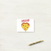Post-it® C'Est Ma Pizza Qui Fait Coeur De Chemise (Sur un bureau)