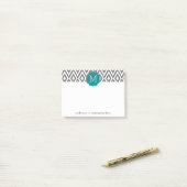 Post-it® C'est une fête - Ikat Motif avec Monogramme person (Sur un bureau)