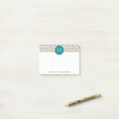 Post-it® C'est une fête - Ikat Motif avec Monogramme person (Sur un bureau)