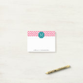 Post-it® C'est une fête - Ikat Motif avec Monogramme person (Sur un bureau)