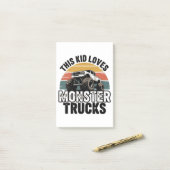 Post-it® Cet enfant aime les monstres trucks (Sur un bureau)