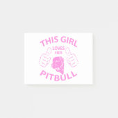 Post-it® "Cette fille rose aime son pitbull" (Devant)