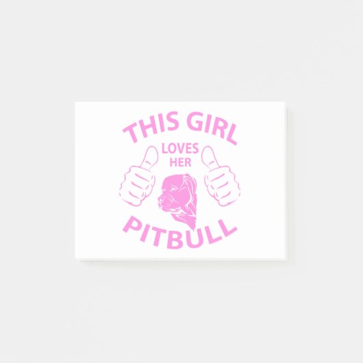 Post-it® "Cette fille rose aime son pitbull" (Devant)
