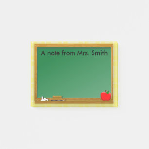 Post-it® Chalkboard Apple Jaune Plaid Enseignant