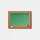 Post-it® Chalkboard Apple Red Plaid Enseignant (Devant)
