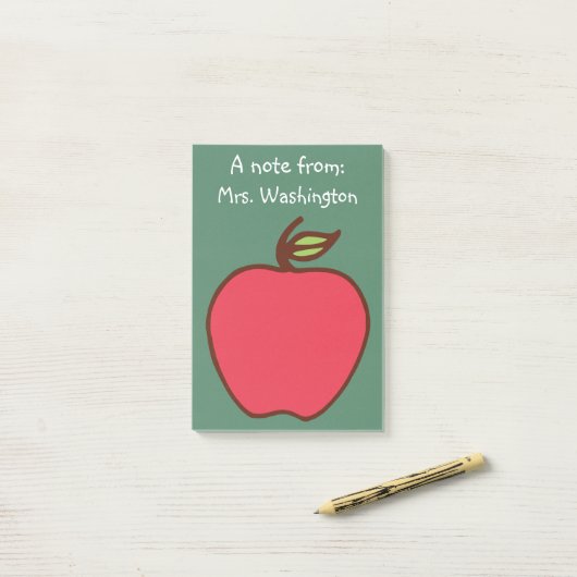 Post-it® Chalkboard Apple Teacher's Post It Notes Cadeau (Sur un bureau)