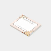 Post-it® Champagne Ivory rose Floral Mère de mariée (Incliné)
