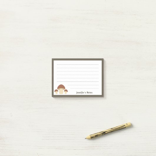 Post-it® Champignon Brown (Sur un bureau)