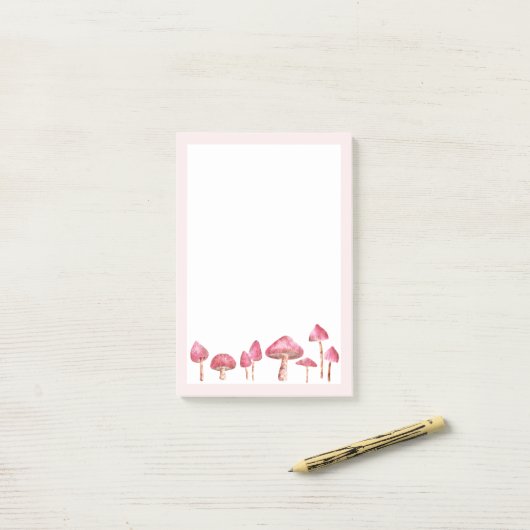 Post-it® Champignon d'aquarelle (Sur un bureau)