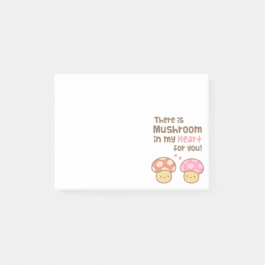 Post-it® Champignon mignon à mon coeur pour vous calembour (Devant)