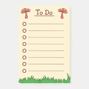 Post-it® Champignon Mignon Liste De Choses À Faire