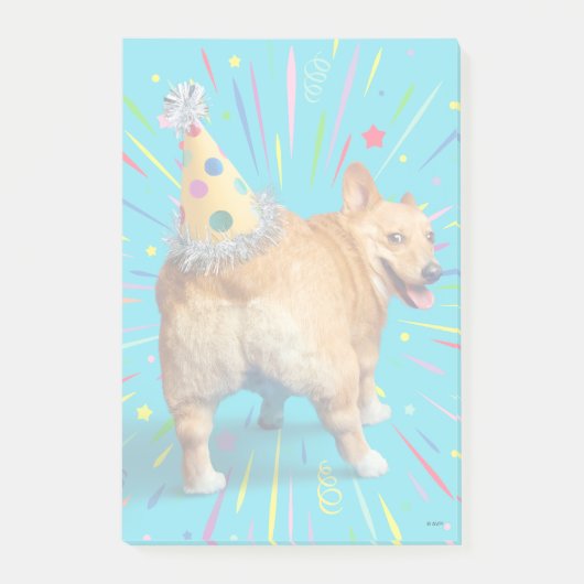 Post-it® Chapeau d'anniversaire Corgi Butt (Devant)