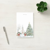 Post-it® Chapelle de Noël Pittoresque neige Eglise Vacances (Bureau)