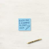 Post-it® Chaque jour est une chance de recommencer Positive (Sur un bureau)