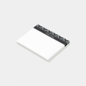 Post-it® Charbon noir LG noir Chevron Nom noir Monogramme (Incliné)