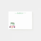 Post-it® Chariot de golf gal amusant unique Monogramme Nom (Devant)