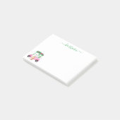 Post-it® Chariot de golf gal amusant unique Monogramme Nom (Incliné)