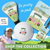 Post-it® Chariot de golf gal amusant unique Monogramme Nom