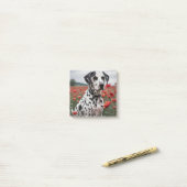Post-it® Charmant Chien De Dalmation Dans Le Champ De Pavot (Sur un bureau)