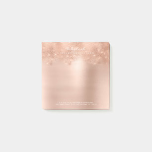 Post-it® Charme blanc de poudre rose maigre scintillante