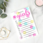 Post-it® Charming Confetti To Do List | Custom Name<br><div class="desc">Colorful to do list notepad with handy checkboxes where you can tick off each completed task like a champ! #goals is written in pink against a confetti-strewn background in yellow,  pink,  and turquoise. Personalize with your name.</div>