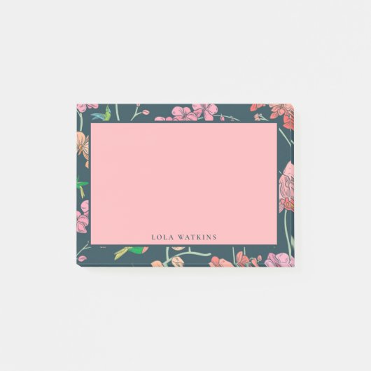Post-it® Charming rose et Pêche motif floral (Devant)