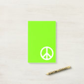 Post-it® Chartreuse et symbole de la paix blanc (Sur un bureau)