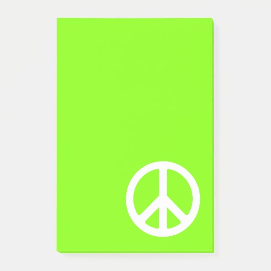 Post-it® Chartreuse et symbole de la paix blanc (Devant)