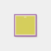 Post-it® Chartreuse Purple Borders Monogrammed (Devant)