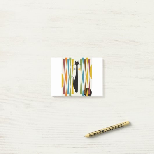 Post-it® Chat 2 d'art de MidMod (Sur un bureau)