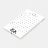 Post-it® Chat amateur de livres noir et blanc script person (Incliné)