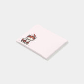 Post-it® Chat avec des cœurs d'amour rouges mignon et drôle (Incliné)