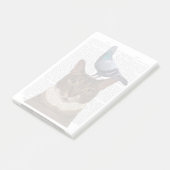 Post-it® Chat avec pigeon sur tête (Incliné)