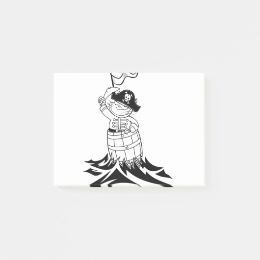 Post-it® Chat Barrel Mer Les Vagues Pirate Drapeau Voyage (Devant)
