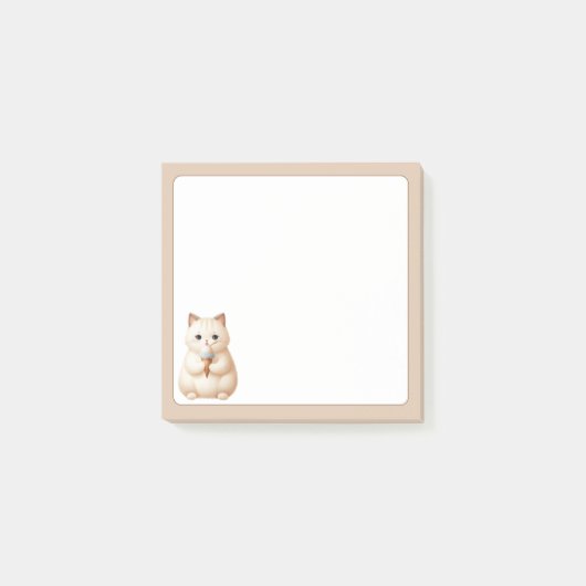 Post-it® Chat beige Arrière - plan tan mignonne avec cône d (Devant)