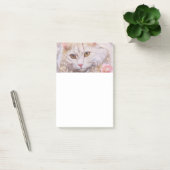 Post-it® Chat blanc élégant en or et diamants (Bureau)