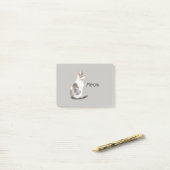 Post-it® Chat Blanc Gris (Sur un bureau)
