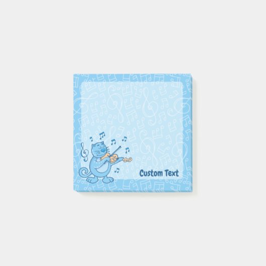 Post-it® Chat bleu avec notes de violon (Devant)